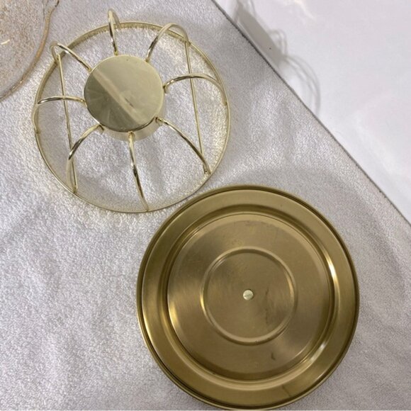 Vintage Anchor Hocking Fire King Gold Fleck Casserole & Stand Georges Briard Lid - Picture 8 of 15